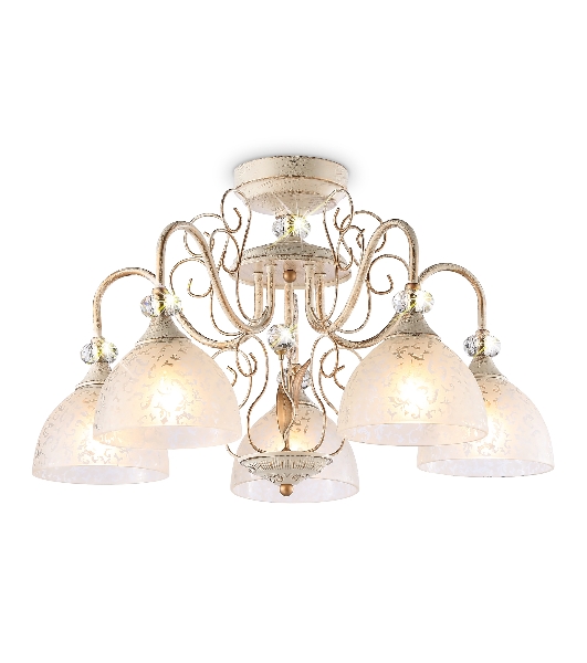 Светильник Ambrella light TR3057/5 BG/GD/FR бежевый/золото/белый матовый E27/5 max 40W D600*380