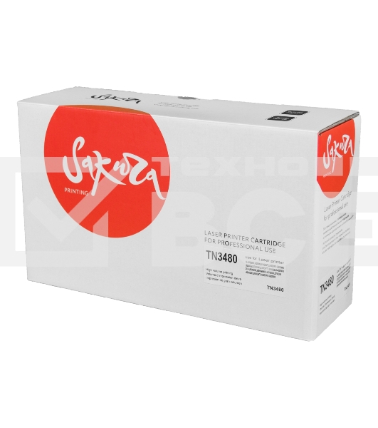 Картридж Sakura TN3480 для Brother HL-L5000, HL-L5100, HL-L5200, HL-L6250, HL-L6300, HL-L6400, DCP-L5500DN, DCP-L6600DW, MFC-L5700DN, MFC-L5750DW, MFC-L6800, MFC-L6900 , черный, 8000 к.