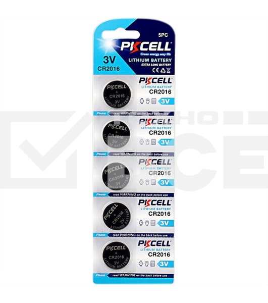 Литиевый элемент питания PKCELL CR2016-5B тип - CR2016 5 шт в блистере