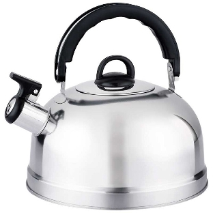 Чайник Casual 004260 из нерж стали со свистком, зерк полировка, литраж - 2,7 л, без тм