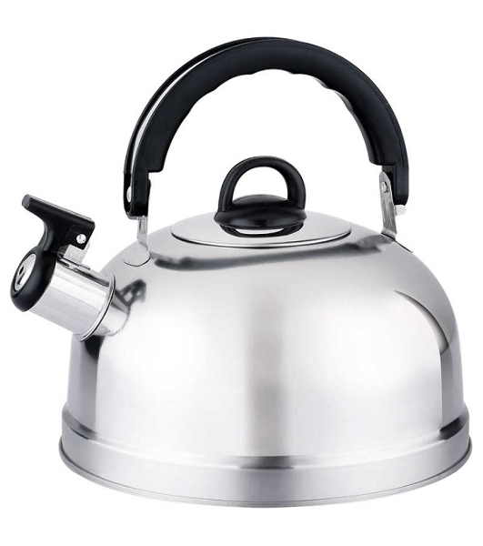 Чайник Casual 004260 из нерж стали со свистком, зерк полировка, литраж - 2,7 л, без тм