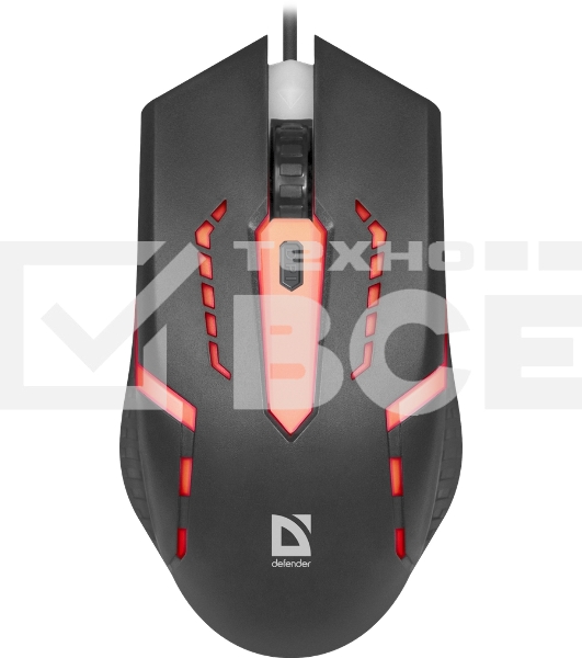 Мышь проводная Defender Hit MB-601 черный, 1200 dpi, USB, кнопки - 4