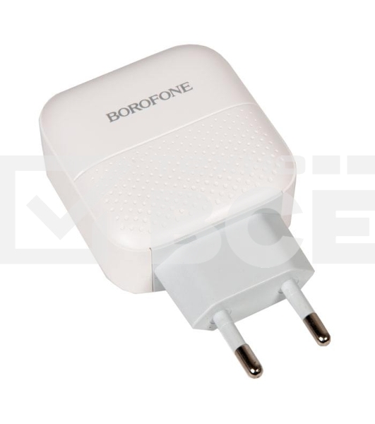 Сетевое зарядное устройство BOROFONE BA46A Premium, один порт USB, один порт Type-C, PD, 18W, 5V, 3.0A, белый