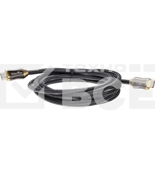 Кабель HDMI 19M/M,ver. 2.1, 8K@60 Hz 3m метал разъемы, нейлоновая оплетка Telecom <TCG300-3M>