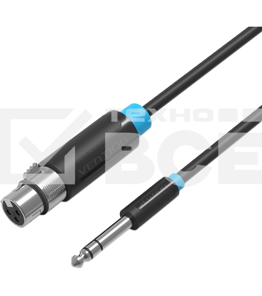 Кабель Vention аудио Jack 6.5 M/XLR F - 3м