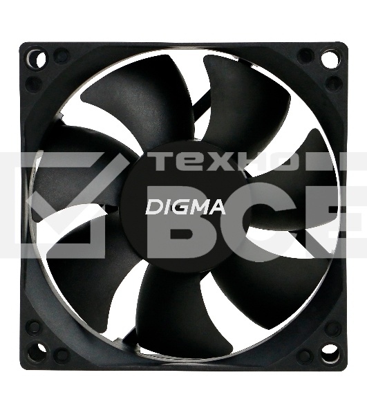 Вентилятор для корпуса Digma DFAN-80 черный, 80 мм, 1800 об/мин, 23 дБ, 4 pin