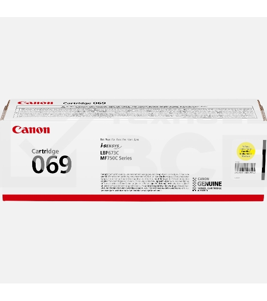 Картридж лазерный Canon 069Y (5091C002) желтый (2000 стр.) для Canon MF752Cdw/754Cdw, LBP673Cdw