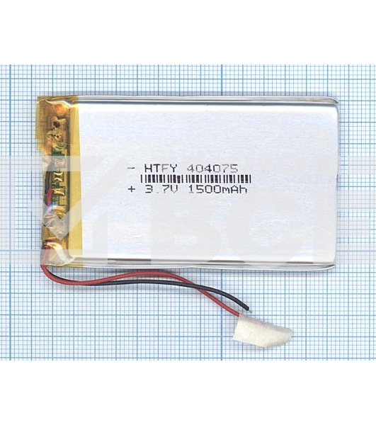 Аккумулятор Li-Pol (батарея) 4*40*75мм 2pin 3.7V/1500mAh