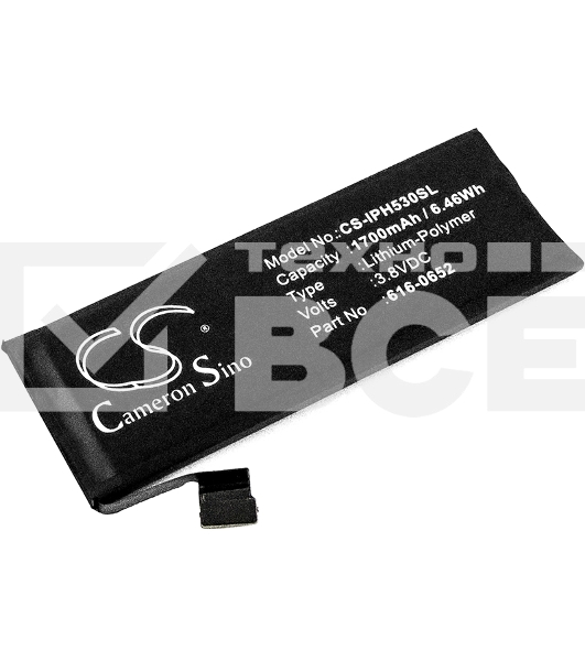 Аккумулятор CameronSino CS-IPH530SL для iPhone 5S 3.8V / 1700mAh / 6.46Wh