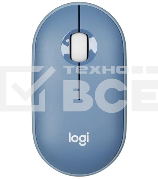 Мышь беспроводная Logitech Pebble M350 синий, 1000 dpi, радиоканал, Bluetooth, USB, кнопки - 3