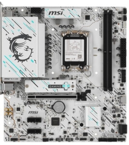 Материнская плата MSI H810M GAMING WIFI6E, LGA1851, Intel H810, 2xDDR5, 4xSATA, 1xM.2, 1xPCIe 5.0 x16, 2xPCIe 3.0 x1, 1xDP, 1xHDMI, 1x5Gb LAN, Wi-Fi 6E, Bluetooth 5.3, 1xUSB-C 20Gbps, 2xUSB-A 5Gbps, 4xUSB-A 2.0, 3x3.5 мм, 7.1, mATX