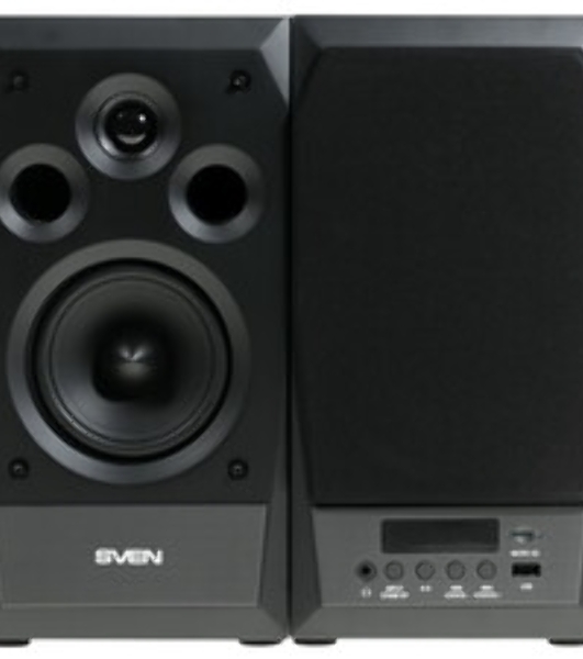 Акустическая система 2.0 SVEN MC-10, чёрный, мощность 2x25Вт (RMS), FM-тюнер, USB/microSD, дисплей, пульт ДУ, Bluetooth SVEN MC-10, чёрный, акустическая система 2.0, мощность 2x25Вт (RMS), FM-тюнер, USB/microSD, дисплей, пульт ДУ, Bluetooth