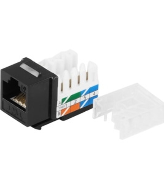 Модуль информационный Lanmaster UTP (TWT-OK45UTP/6-BK) Keystone RJ45 кат.6 черный
