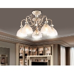Светильник Ambrella light TR3057/5 BG/GD/FR бежевый/золото/белый матовый E27/5 max 40W D600*380, фото7