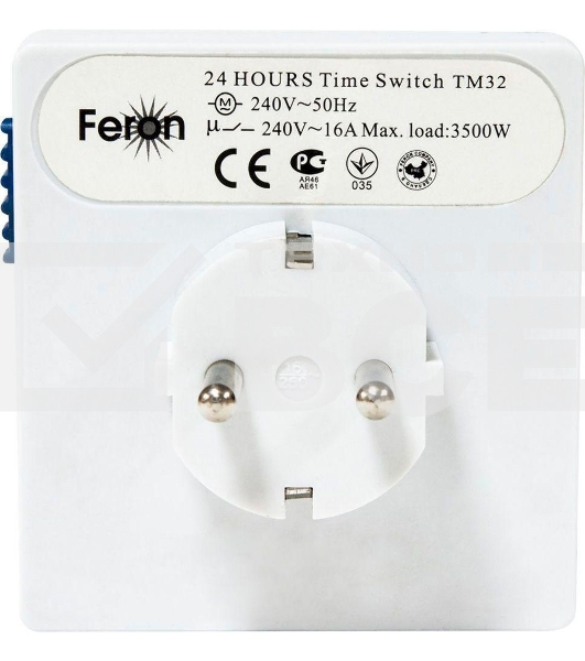 Розетка с таймером FERON 23203(суточная) 3500W/16A 230V, 61923(TM32)