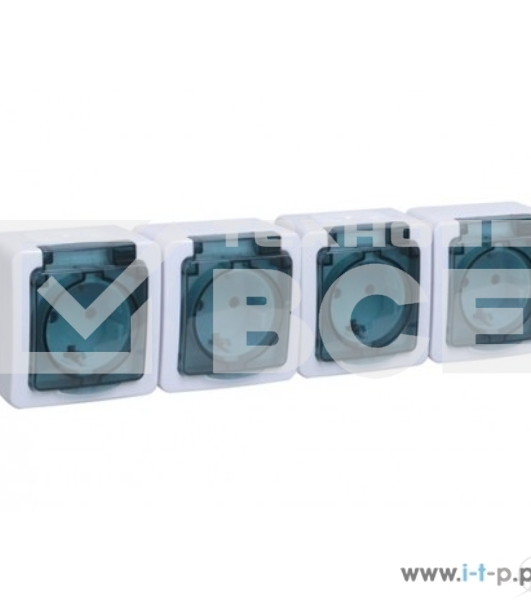 Розетка Iek ERMP42-K03-16-54-EC РСб24-3-ГПБд роз 4м с з/к о/у IP54 (дымчатый) ГЕРМЕС PLUS