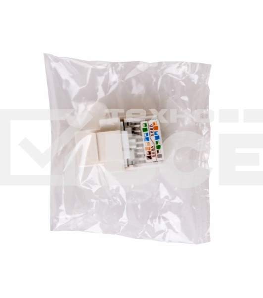Модуль Rexant Keystone Jack RJ-45(8P8C), UTP неэкранированный, категория 5e, тип 180 градусов, белый