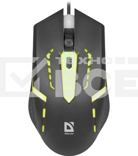 Мышь проводная Defender Hit MB-601 черный, 1200 dpi, USB, кнопки - 4