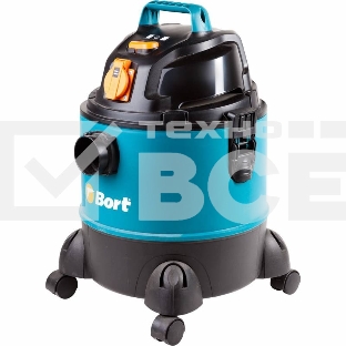 Строительный пылесос Bort BSS-1220-Pro синий, 250/1250 Вт, уборка сухая/влажная, пылесборник контейнер, 20 л