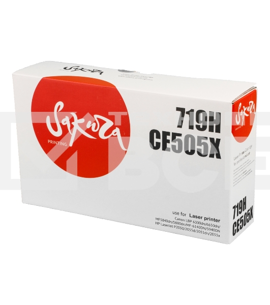 Картридж лазерный Sakura CRG719H/CE505X для Сanon LBP 6300dn/6650dn, MF 5840dn/5880dn, MF-6140DN,5940DN, HP LaserJet P2050/2055d/2055dn/2055x, черный, 6400 к.