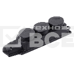 Розетка ИЭК ОМЕГА РБ33-1-0мIP44 трехместная с защитными крышками каучук, фото2