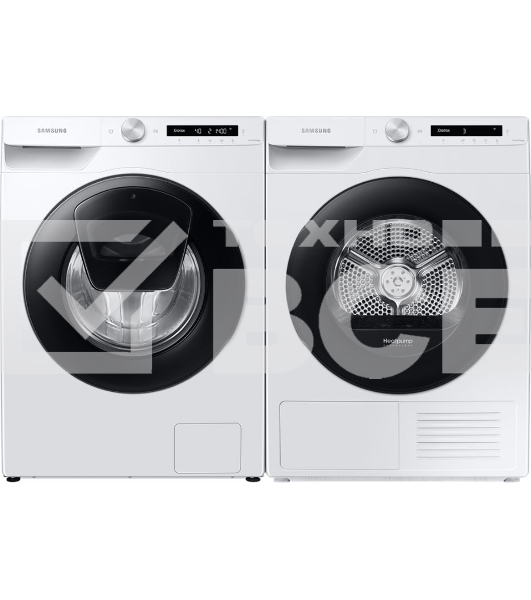 Сушильная машина Samsung DV90T5240AW/LP белый, 9 кг, сушка - тепловой насос, программ - 14, 60 x 85 x 65 см