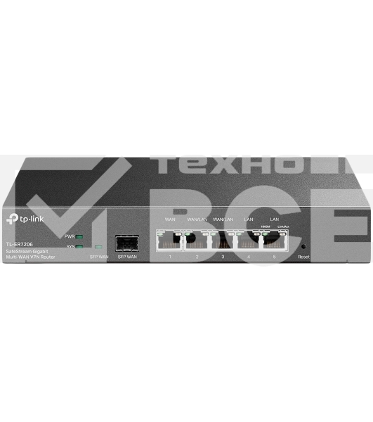 Маршрутизатор TP-Link Gigabit multi-WAN VPN router, 1 Gb SFP WAN,1 Gb RJ-45 WAN, 2 Gb WAN/LAN, 2 Gb fixed LAN ports