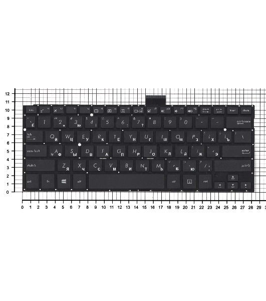 Клавиатура для ноутбука Asus TP300, TP300L черная без рамки
