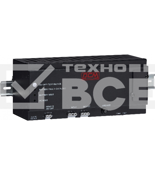 Источник бесперебойного питания Powercom DRU 500VA/300W, DIN Rail, 230V, RS-232, 2 year warranty (1114005)