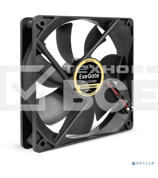 Вентилятор для корпуса ExeGate ExtraPower EP12025BM черный, 120 мм, 1850 об/мин, 30 дБ, 2 pin
