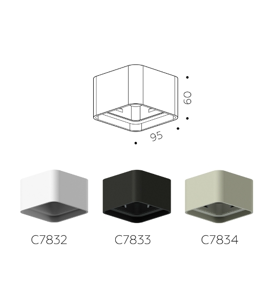 Корпус светильника C7833 SBK черный песок 95*95*H60mm MR16 GU5.3