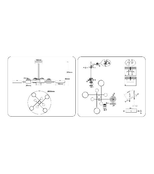 Люстра светодиодная на штанге Ambrella light FL51627/9+4 WH/FGD белый/золото 132W 3000-6000K D850*370 (без ПДУ)