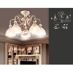 Светильник Ambrella light TR3057/5 BG/GD/FR бежевый/золото/белый матовый E27/5 max 40W D600*380, фото6
