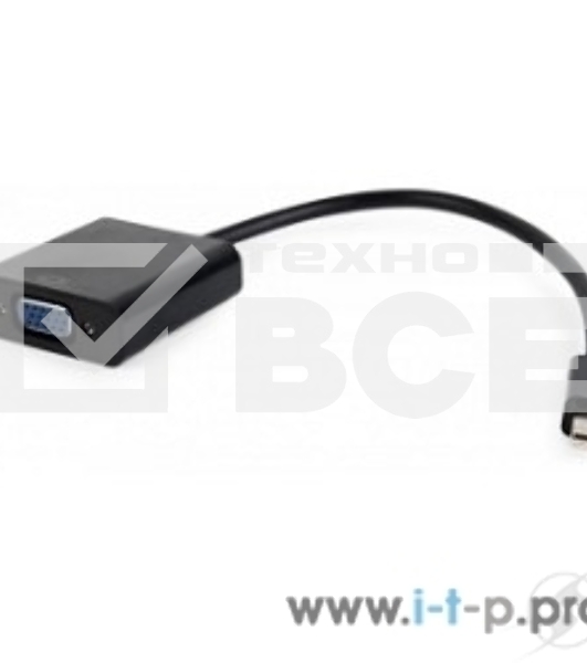 Переходник miniDisplayPort - VGA, Cablexpert A-mDPM-VGAF-02, 20M/15F, длина 15см, черный, пакет