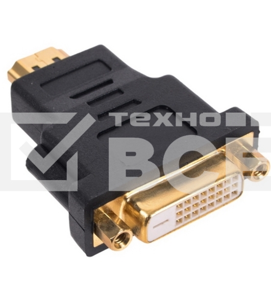 Переходник Gembird Переходник HDMI-DVI 19M/25F, золотые разъемы, пакет(A-HDMI-DVI-3)