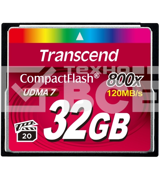 Флеш карта CF 32Gb Transcend, 800X