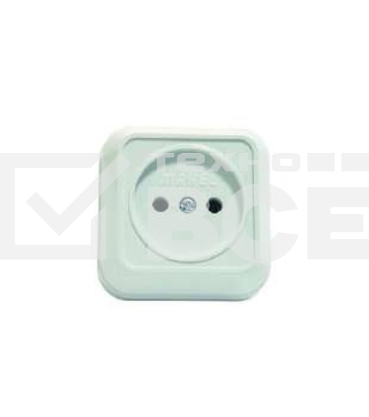 Розетка 1-м ОП 16А IP20 без заземл. квадратная бел. Makel 45102