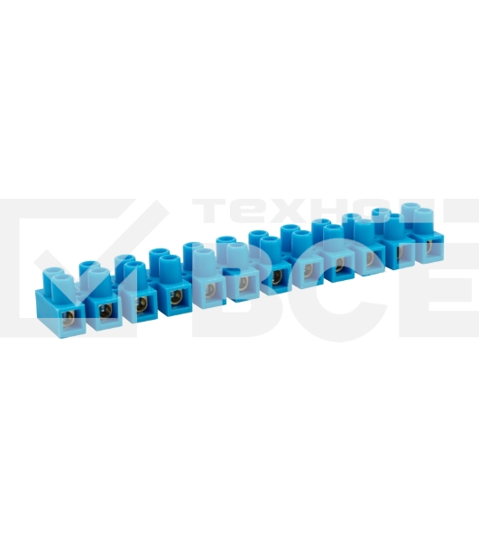 Клеммная винтовая колодка KВ-14 6-14, ток 20 A, полиэтилен синий Rexant (10 шт./уп.)