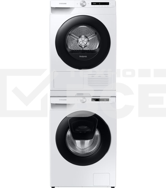Сушильная машина Samsung DV90T5240AW/LP белый, 9 кг, сушка - тепловой насос, программ - 14, 60 x 85 x 65 см