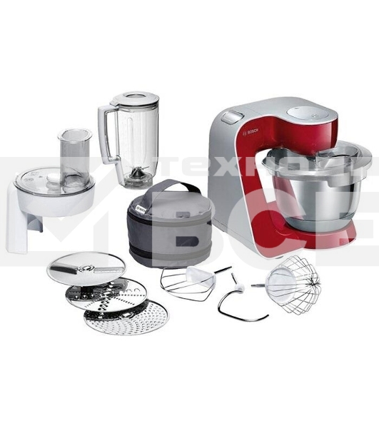 Кухонный комбайн Bosch MUM58720 1000Вт красный/серебристый