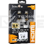 Кабель HDMI 19M/M,ver. 2.1, 8K@60 Hz 3m метал разъемы, нейлоновая оплетка Telecom <TCG300-3M>, фото 1