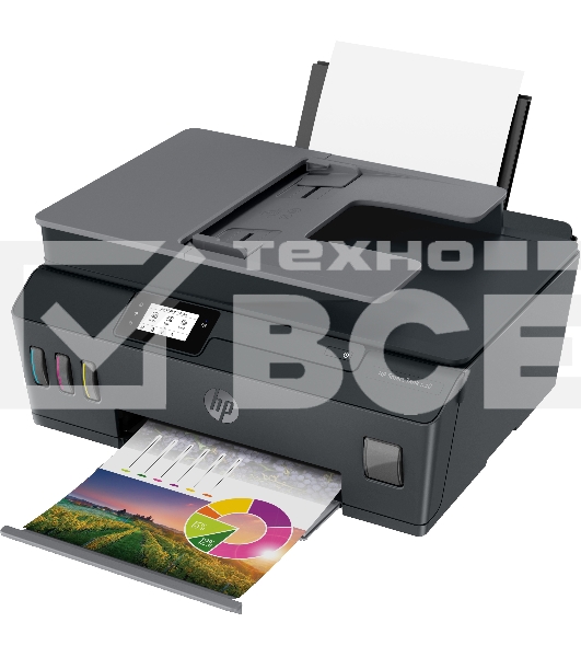 МФУ струйный HP Smart Tank 530 AiO (4SB24A), A4, цветной, печ. до 22 стр/мин. (ч/б) до 16 стр/мин. (цвет), скан. до 5 стр/мин. (ч/б) 3 стр/мин. (цвет), 1200x1200dpi, USB, Wi-Fi, BlueTooth, Air Print, Mopria