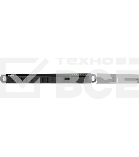 Сетевое хранилище SMB QNAP TS-464U-8G NAS 4 HDD trays, rackmount 1U, 1 PSU. 4-core Intel Celeron N5105/N5095 2.0-2.9 GHz, 8 GB RAM MAX, 2x2.5GbE, 2xUSB 3.2 Gen 2 (10Gbps), 2xUSB 2.0, 1xHDMI, PCIe Gen 3 x2 , W/o rail kit RAIL-B02