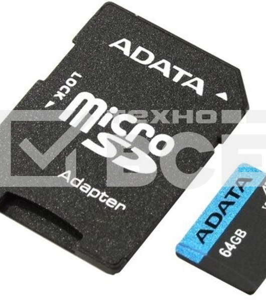 Флеш карта microSD 64GB ADATA microSDHC Class 10 UHS-I A1 100/25 MB/s (SD адаптер)