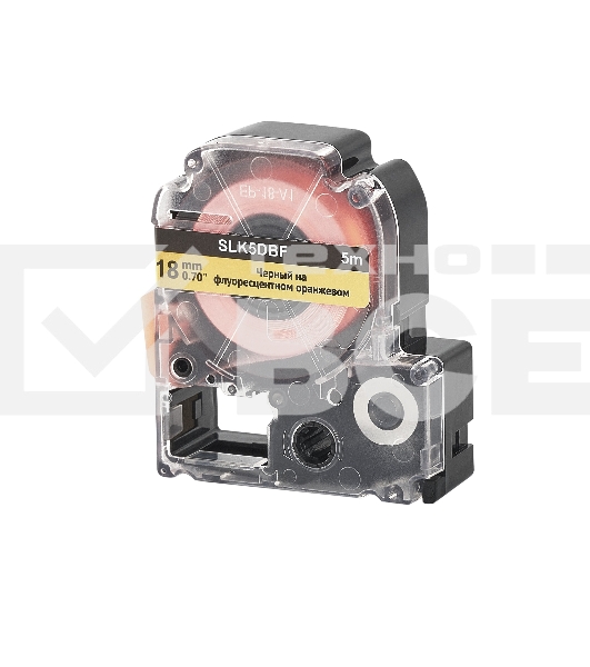Кассета с лентой S'OK by Sakura Printing K5DBF для Epson, черный на флуоресцентном оранжевом, 18мм/5м