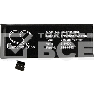 Аккумулятор CameronSino CS-IPH530SL для iPhone 5S 3.8V / 1700mAh / 6.46Wh