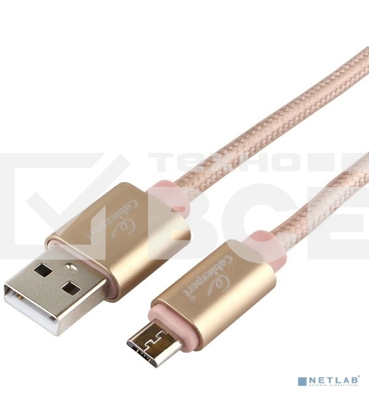 Кабель USB 2.0 Cablexpert CC-U-mUSB01Gd-1.8M, AM/microB, серия Ultra, длина 1.8м, золотой, блистер
