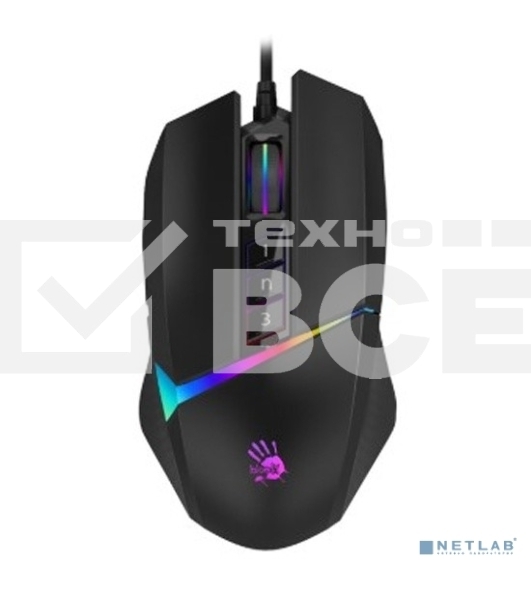 Мышь проводная A4Tech Bloody W60 Max черный, 10000 dpi, USB, кнопки - 10