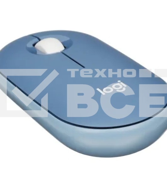 Мышь беспроводная Logitech Pebble M350 синий, 1000 dpi, радиоканал, Bluetooth, USB, кнопки - 3