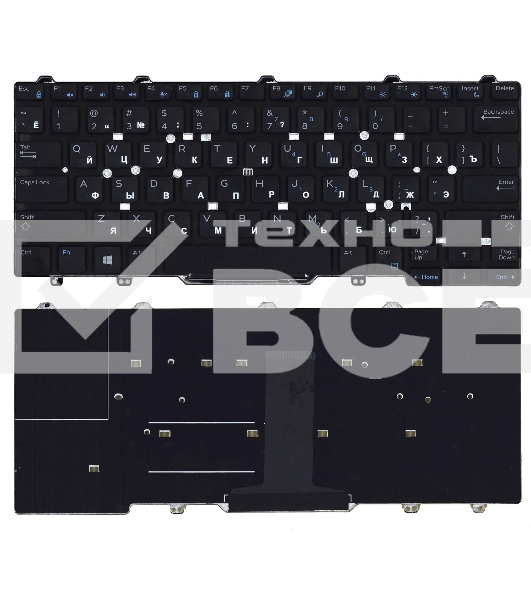 Клавиатура для ноутбука Dell Latitude E5470 E7470 черная без рамки и указателя